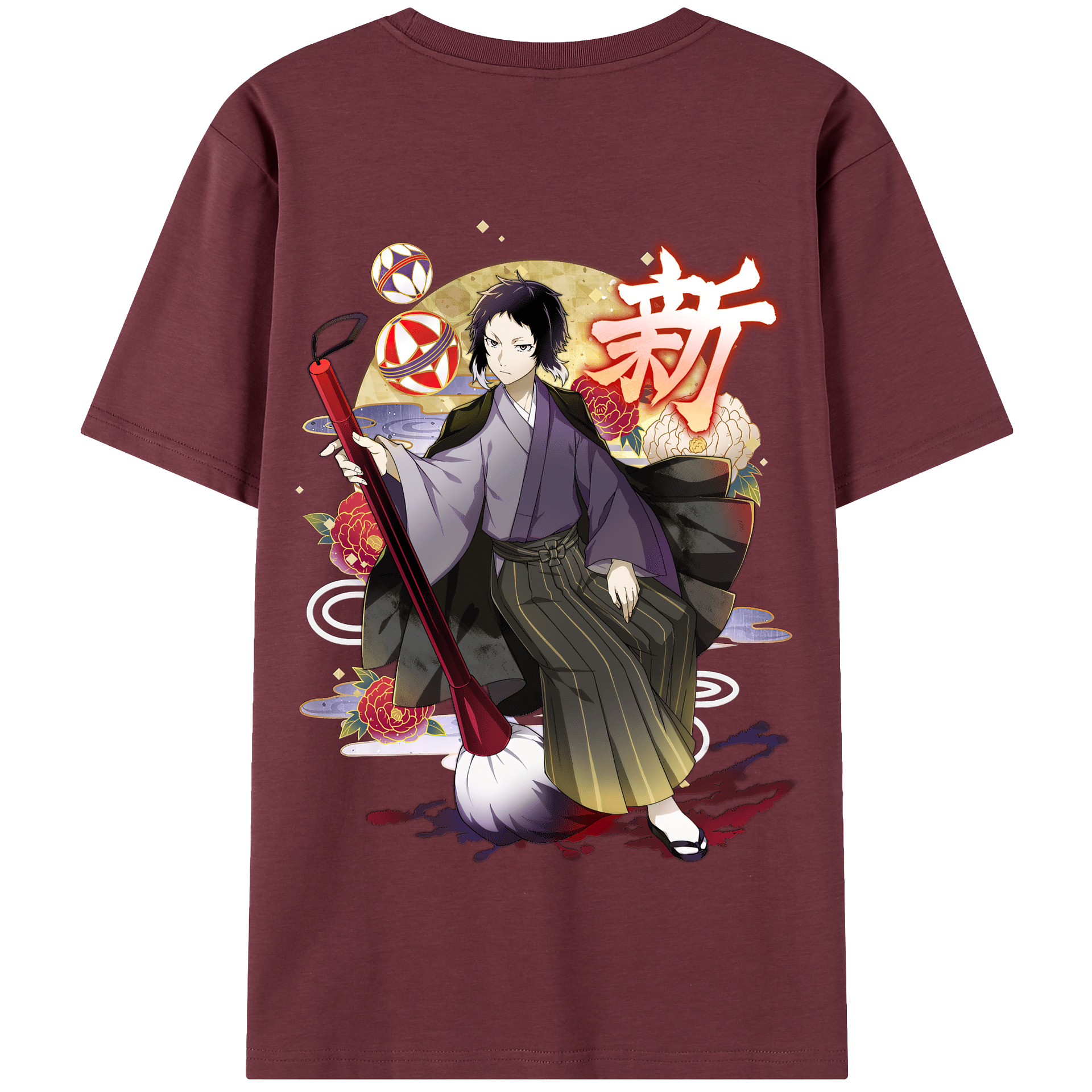 （画像用） 文豪ストレイドッグス Bungo Stray Dogs 綿100％半袖Tシャツ（背面プリント）